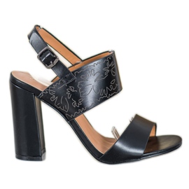 Small Swan Sandale s uzorkom crna