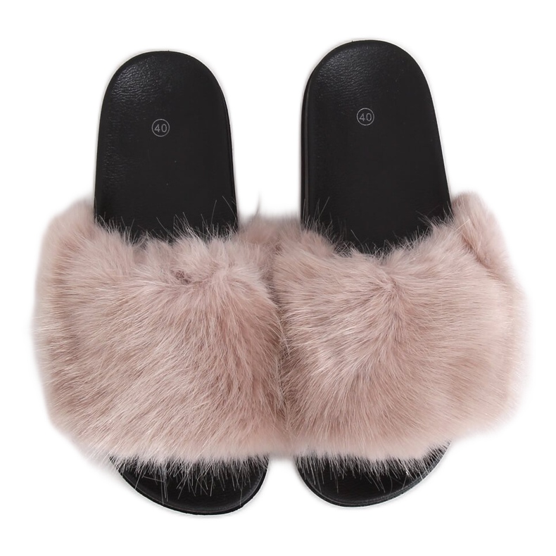 Bež papuče s krznom CK107P Bež