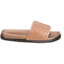 SHELOVET Modne papuče s kubnim cirkonijem žuta boja