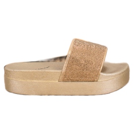 SHELOVET Papuče na platformi žuta boja