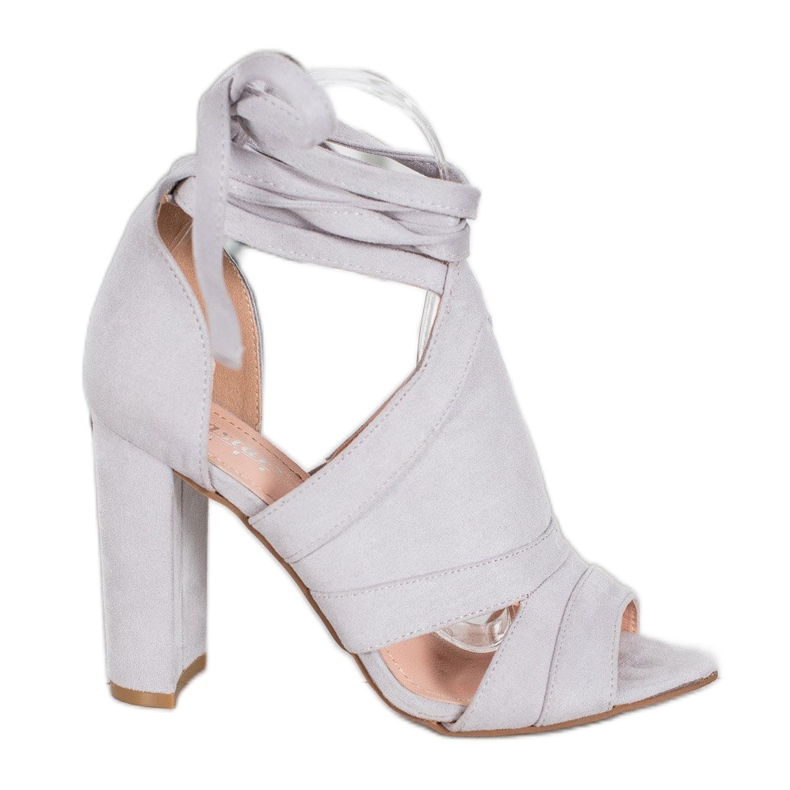 Seastar Vezane sandale na šanku siva