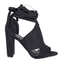 Seastar Vezane sandale na postu crna