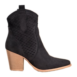 Seastar Ažurne kaubojke na stupu crna