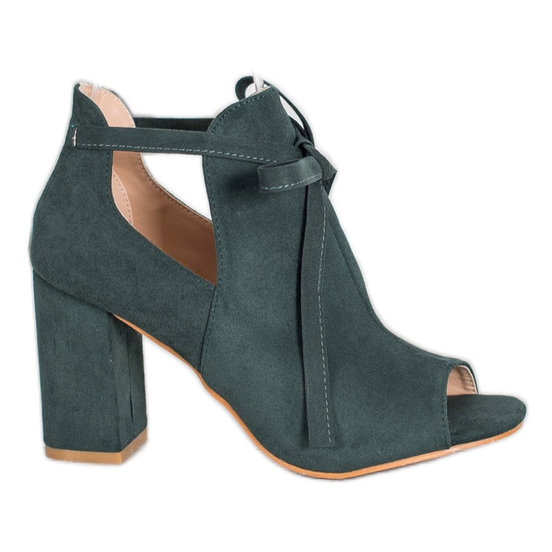 Vezane čizme VINCEZA s otvorenim prstom zelena