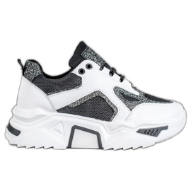 Seastar Modne tenisice sa sjajem bijela crna