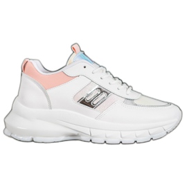 SHELOVET Modne tenisice od eko kože bijela višebojan