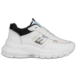 SHELOVET Modne tenisice od eko kože bijela crna višebojan