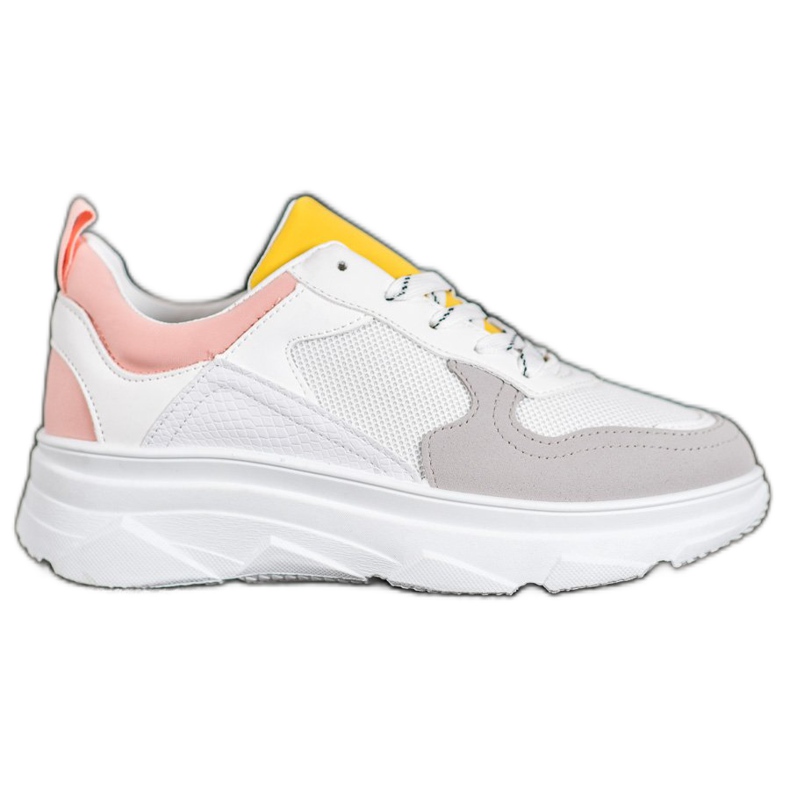 SHELOVET Ležerne tenisice od eko kože bijela raznobojna