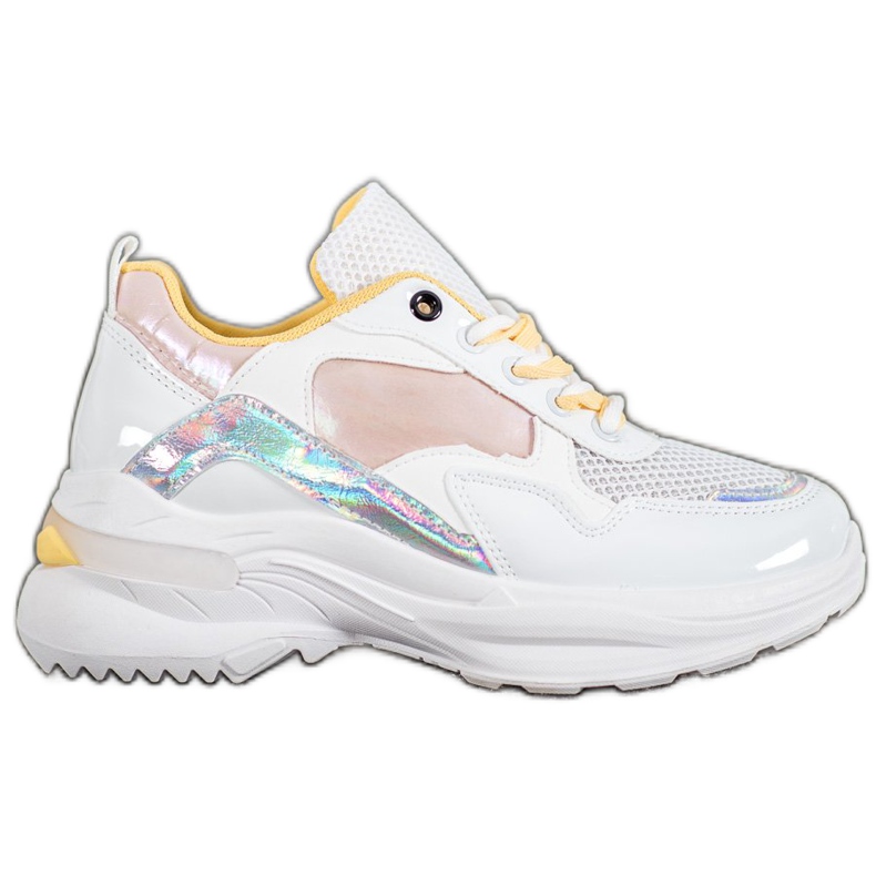 SHELOVET Elegantne tenisice od eko kože bijela raznobojna