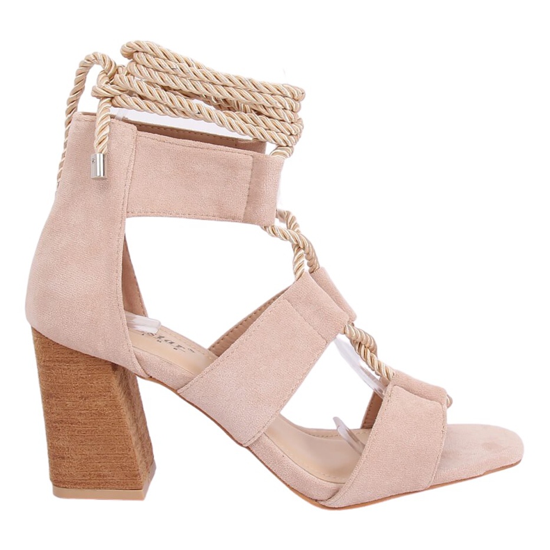 Bež sandale s visokim potpeticama LL-229P Bež