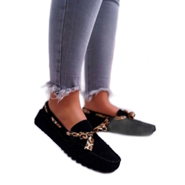 LU BOO Crne ženske mokasine cipele od antilopa 301-10 crna