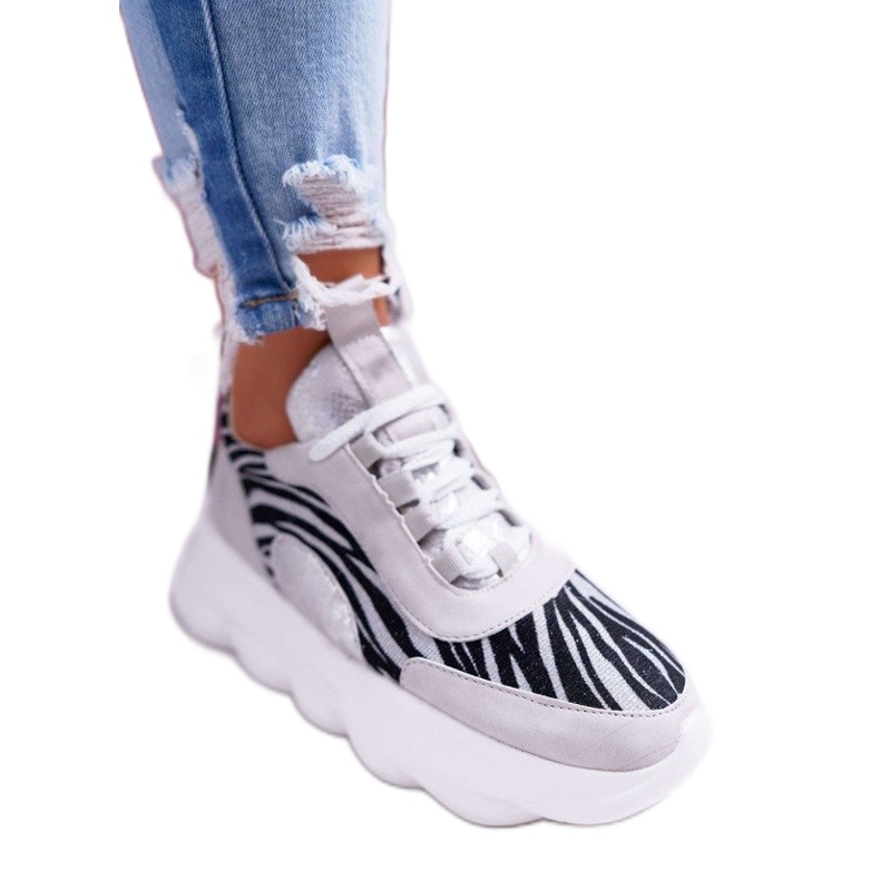 Ženske sportske cipele Lu Boo Thick Sole Grey Okusite! siva