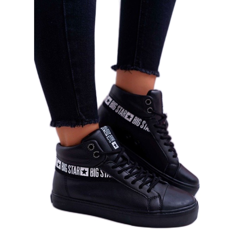 Crne ženske visoke tenisice Big StarEE274355 crno