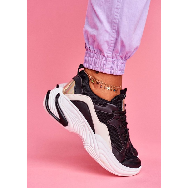 SEA Crne ženske sportske cipele BL205 bijela crno raznobojna