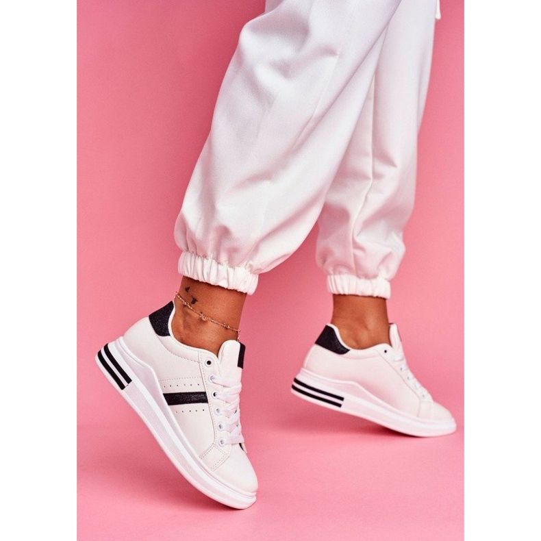 SEA Ženske sportske cipele s bijelim sjajem BL202 bijela crno