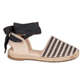 Small Swan Espadrile s ukrasnom vrpcom smeđa crna
