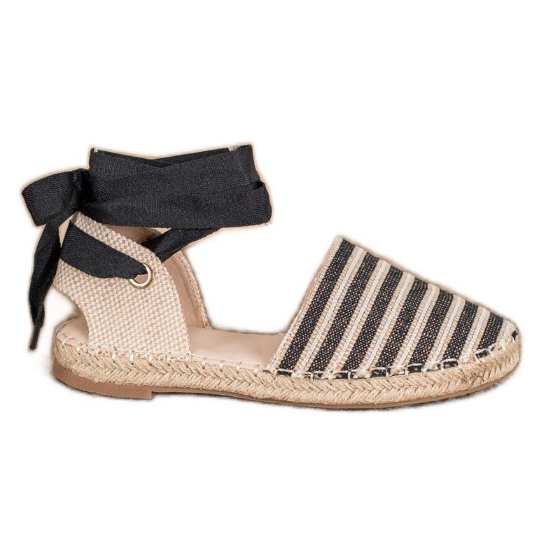 Small Swan Espadrile s ukrasnom vrpcom smeđa crno