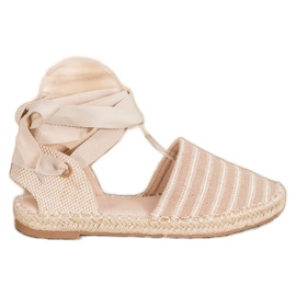 Small Swan Espadrile s ukrasnom vrpcom bež