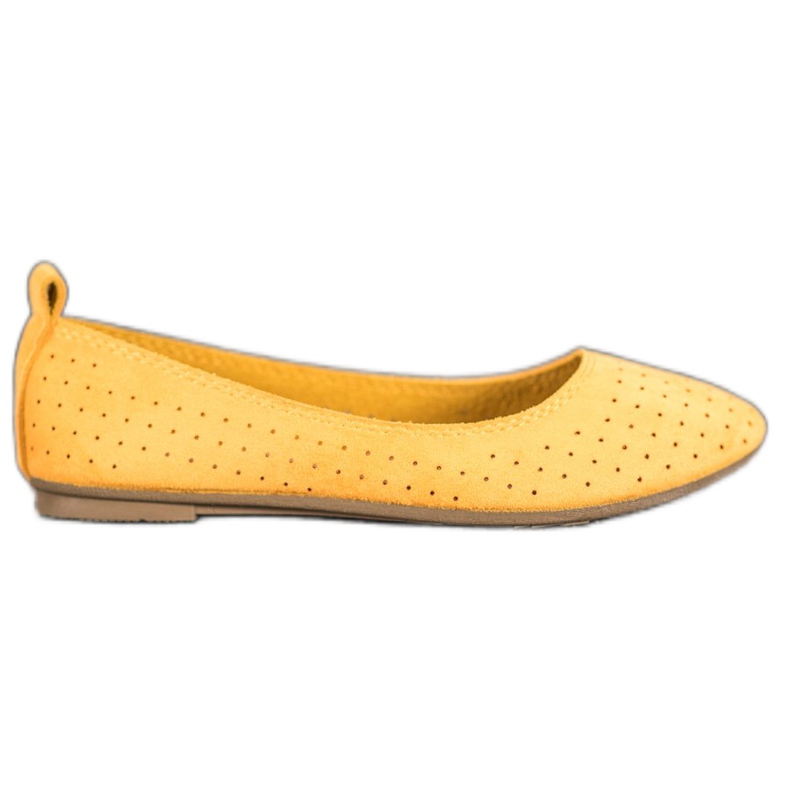 SHELOVET Ažurne balerine žuta boja