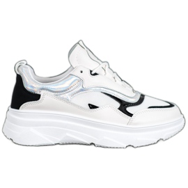 SHELOVET Modne bijele tenisice bijela crna