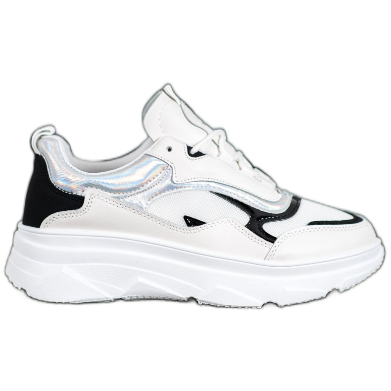 SHELOVET Modne bijele tenisice bijela crno