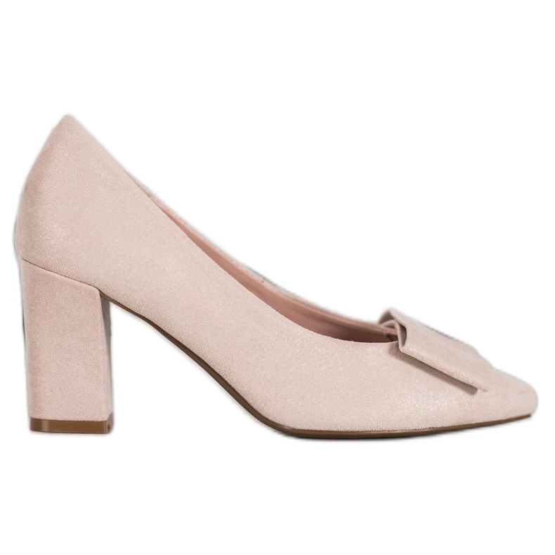 W. Potocki Glitter pumpe s lukom bež