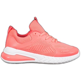 Ideal Shoes Vezane cipele s mrežom narančasta