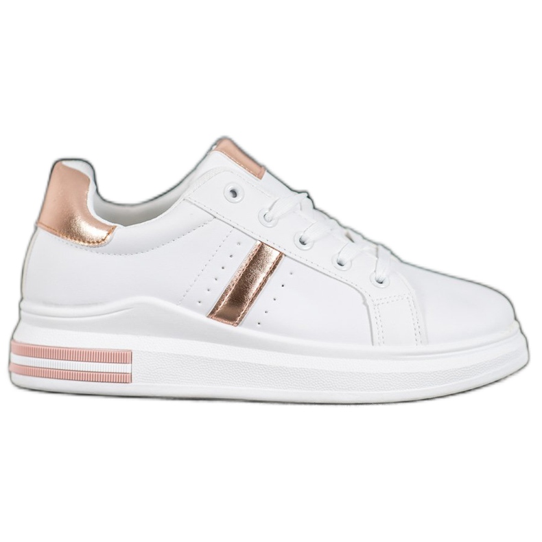 SHELOVET Sportske cipele sa zlatnim umetcima bijela