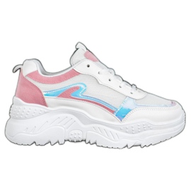 SHELOVET Bijele tenisice s Holo efektom bijela raznobojna