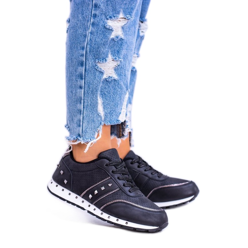 EVE Crne sportske cipele s klinovima 8SP30-0449 crno