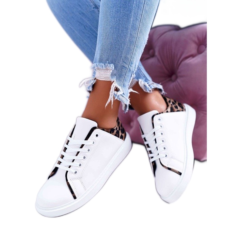 FRJ Ženske tenisice White Lumiere s leopardovim printom bijela