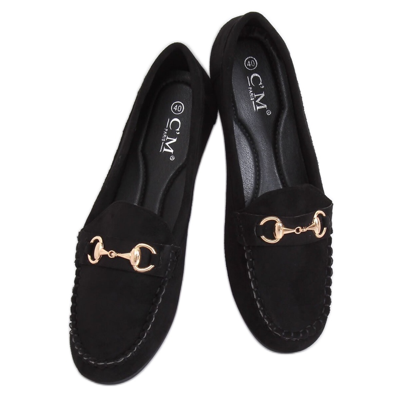 Crne mokasine od antilopa 77-192 Crne crno