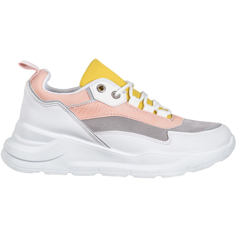 SHELOVET Tenisice na platformi bijela raznobojna