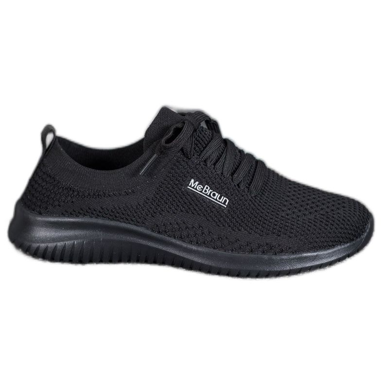 SHELOVET Vezane tekstilne cipele crno