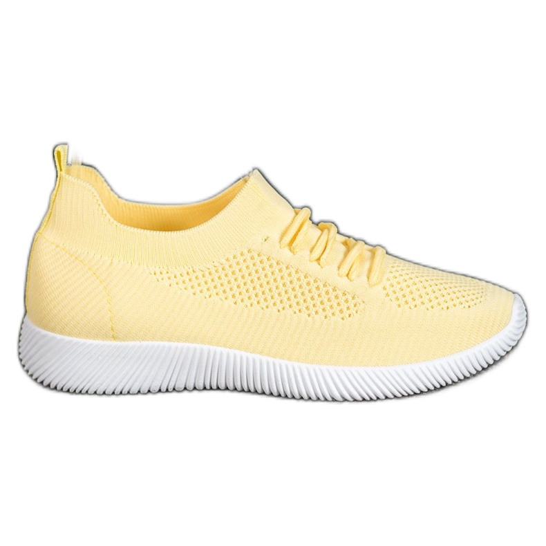 SHELOVET Žute ažurne cipele žuta boja