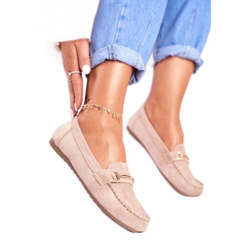 BUGO Ženske cipele u bež boji sa mokasinama od antilopa 99-01A