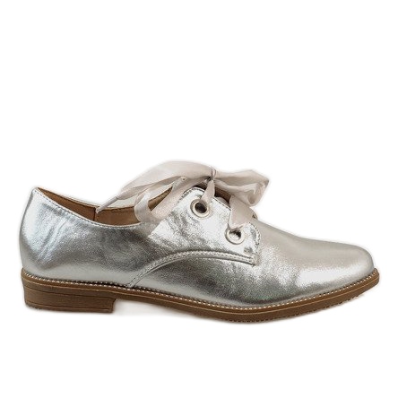 Srebrne cipele na vezanje 188-233 siva