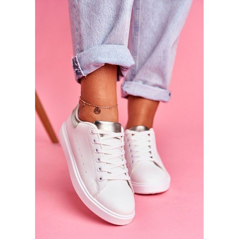 SEA Bijele sportske cipele sa srebrnom petom LA85 bijela siva