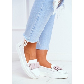 S.Barski Bijele i ružičaste ženske mokasine LR92035 ružičasta