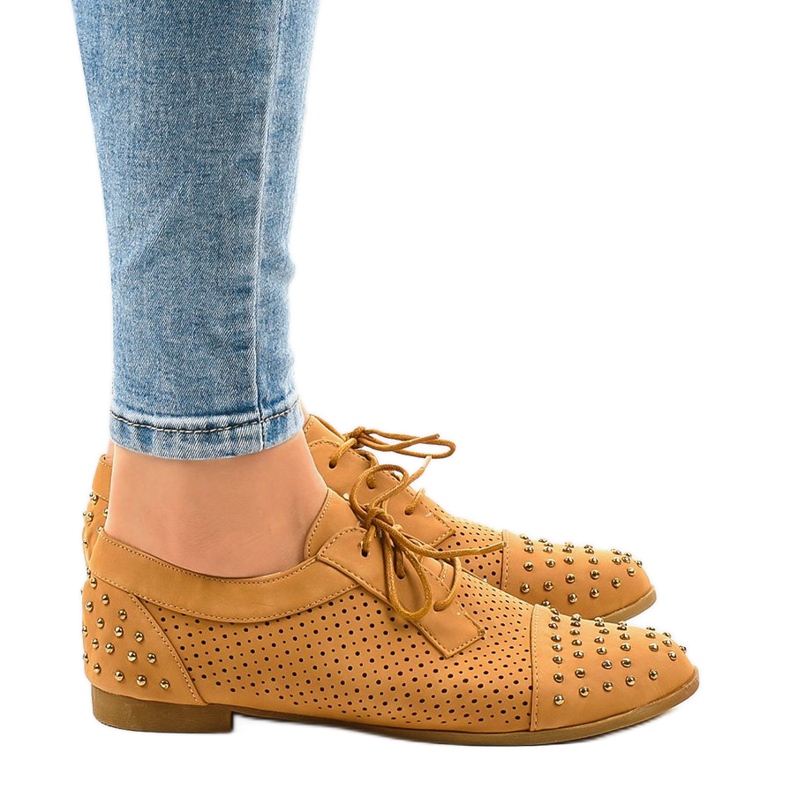 Smeđe ažurne cipele s vijcima MJ1125 smeđa