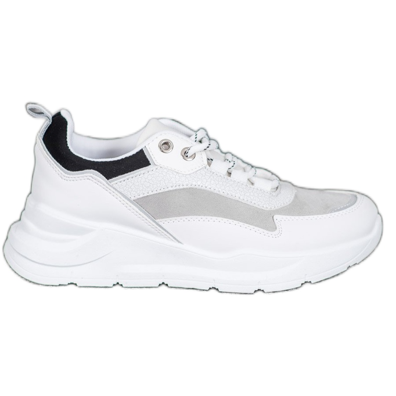 SHELOVET Tenisice na platformi bijela crno