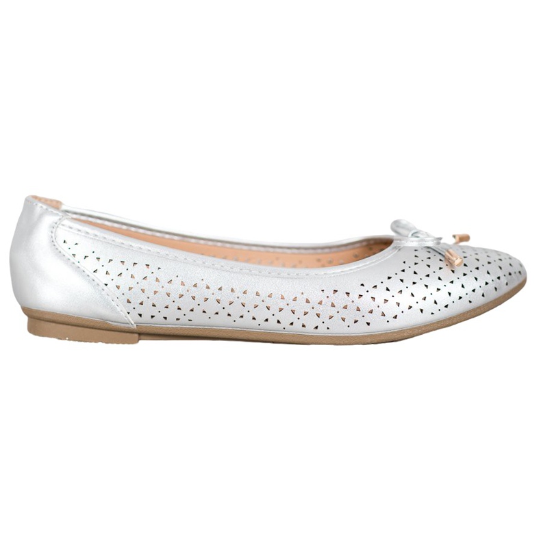 SHELOVET Ažur balerina s eko kožom siva