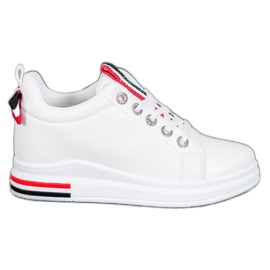 Weide Tenisice sa skrivenim klinom bijela crna crvena