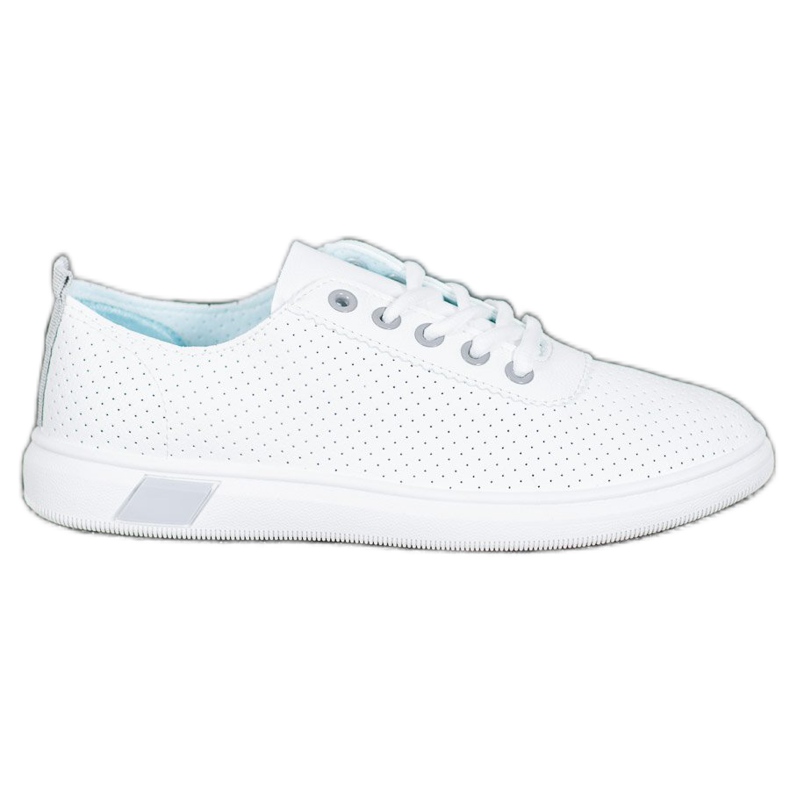 SHELOVET Ažurne tenisice s eko kožom bijela siva