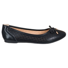 SHELOVET Ažur balerina s eko kožom crna