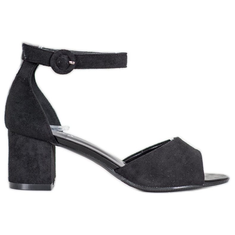 Ležerne sandale na visokoj peti VINCEZA crno