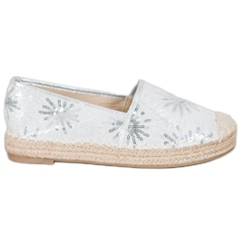 Best Shoes Espadrile sa šljokicama siva