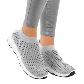 Sive sportske cipele s kubičnim cirkonijem LG27 siva