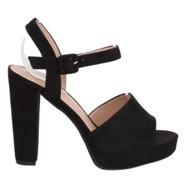 Crne sandale s visokim potpeticama 9R16 Crna