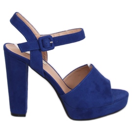 Sandale s visokim potpeticama 9R16 Plava tamnoplava višebojan